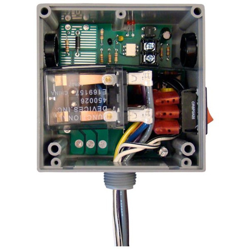 Functional Devices RIBTE02P-S : Enclosed Low Input/Optoisolated Relay, 20 Amp Contact Rating, Relay Contact Type: DPDT + Override, 208-277 Vac Power Input, 5-25 Vac/dc Control Input, Hi/Lo Voltage Separation, NEMA 1 Housing