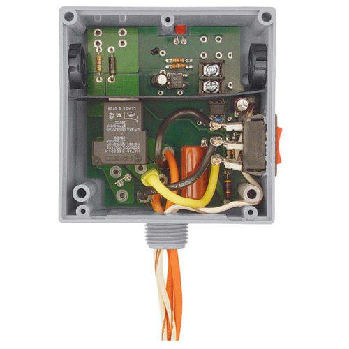 Functional Devices RIBTE02SB : Enclosed Low Input/Optoisolated Relay, 20 Amp Contact Rating, Relay Contact Type: SPST + Override, 208-277 Vac Power Input, 5-25 Vac Control Input, Hi/Lo Voltage Separation, NEMA 1 Housing