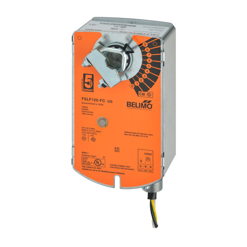 Belimo FSLF120-FC.1 US : Fire & Smoke Damper Actuator, 135-Pack Bulk Case — 30 in-lb [4 Nm], 120VAC, On/Off Control, Spring-Return Fail-Safe, 3/8" Flex Connector, UL555/UL555S