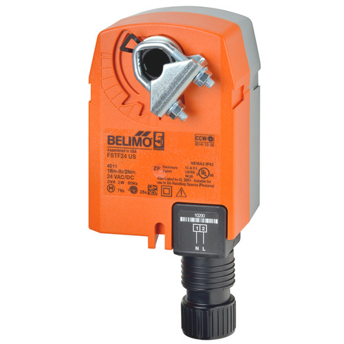 Belimo FSTF24.1 US : Fire & Smoke Damper Actuator, 60-Pack Bulk Case — 18 in-lb [2 Nm], 24VAC/DC, On/Off Control, Spring-Return Fail-Safe, UL555/UL555S
