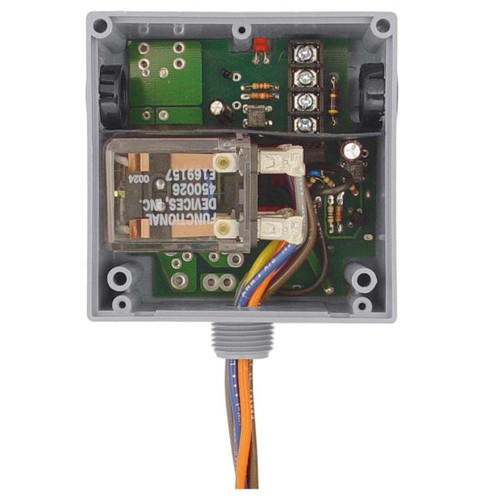 Functional Devices RIBTE24P : Enclosed Low Input/Optoisolated Relay, 20 Amp Contact Rating, Relay Contact Type: DPDT, 24 Vac/dc Power Input, 5-25 Vac/dc Control Input, Hi/Lo Voltage Separation, NEMA 1 Housing