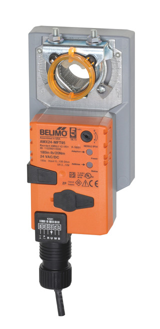 Belimo AMCB24-MFT : Non Spring Return (Non Fail-Safe) Damper Actuator, 180 in-lb Torque, 24VAC/DC, Programmable (2-10VDC Default) Control Signal, 35-Second Run Time, 5-Year Warranty