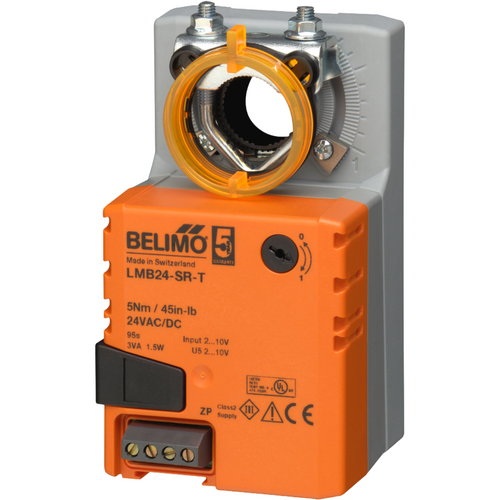 Belimo LMCB24-SR-T : Non Spring Return (Non Fail-Safe) Damper Actuator, 45 in-lb Torque, 24VAC/DC, Modulating 2-10VDC Control Signal, 35-Second Run Time, Terminal Strip, 5-Year Warranty