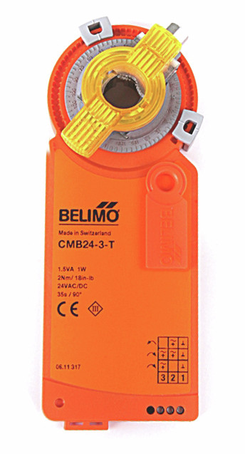 Belimo CMB24-3-T.1 : Non Spring Return (Non Fail-Safe) Damper Actuator, 18 in-lb Torque, 24VAC/DC, On/Off, Floating Point Control Signal, Terminal Strip, Multipack of 20 (20 pcs.), 5-Year Warranty