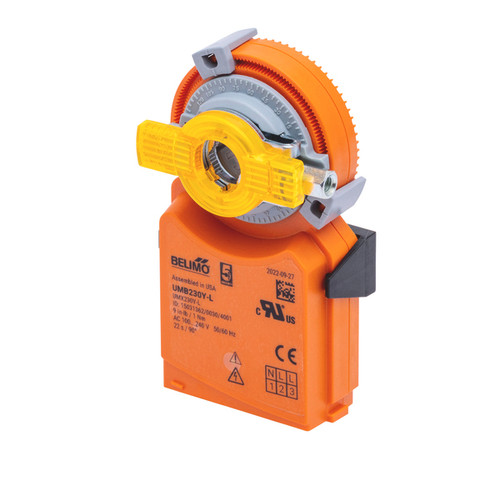 Belimo UMB230Y-L.1 : Non Spring Return (Non Fail-Safe) Rotary Damper Actuator, 9 in-lb Torque, 100-240 VAC, On/Off, Floating Point Control Signal, CCW Rotation, Multipack of 100 (100 pcs.), 5-Year Warranty