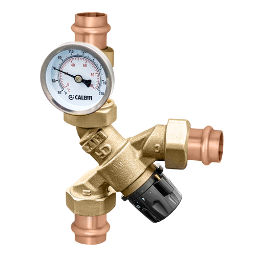 Caleffi 520410AC DL : Caleffi 520410AC DL : AngleMix DL 3-Way Thermostatic Mixing Valve 1/2" Male NPT