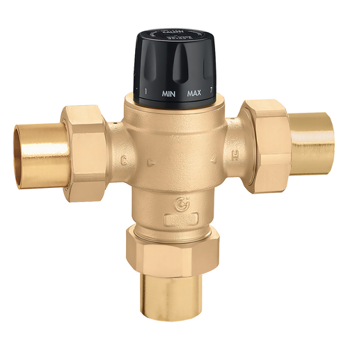 Caleffi 523168A : MixCal+ 3-Way Thermostatic Mixing Valve 1" Sweat