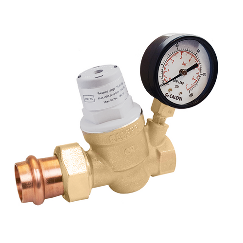 Caleffi 533651HA : PresCal Compact Pressure Reducing Valve 3/4" Press w/ Gauge