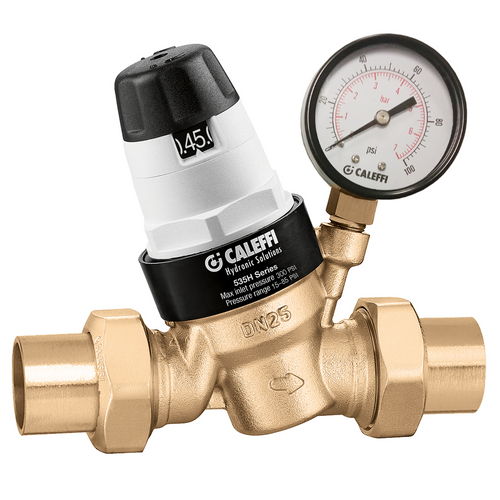 Caleffi 535991HA : PresCal Pressure Reducing Valve 2" Sweat w/ Gauge