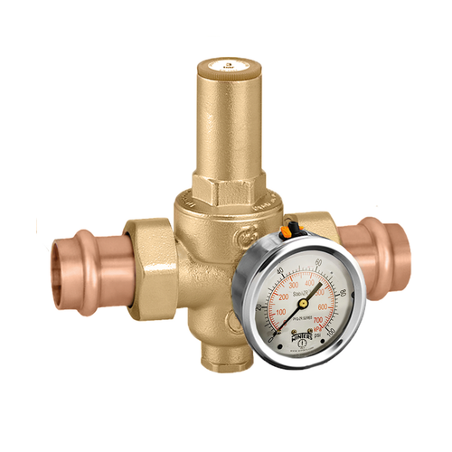 Caleffi 536054A 103 : Low-Range Pressure Reducing Valve 3/4" NPT w/ Gauge