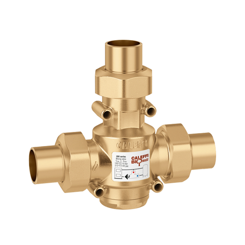 Caleffi 280975A : ThermoProtec Boiler Protection Mixing Valve 130 F 1-1/4" Sweat