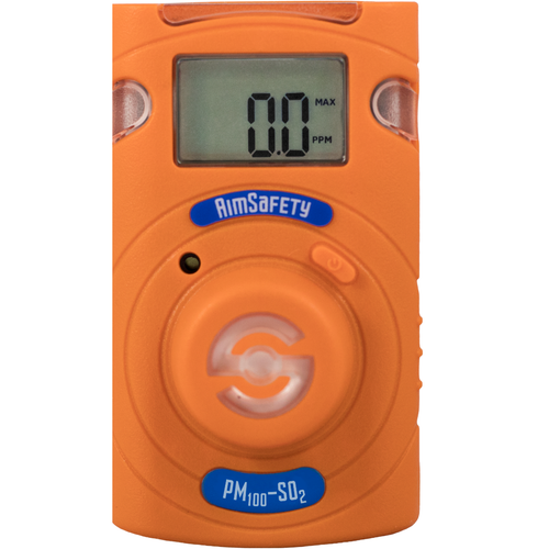 AimSafety PM100-SO2 single-gas sulfur dioxide monitor, front view