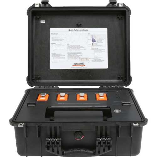 AimSafety PM100-STN bump test and calibration station, front view