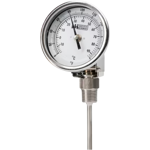 Miljoco-Weiss 3VBM25-250 : Vari-Angle Bimetal Thermometer, 3 in Dial, 2.5 in Stem, 0/250°F & -20/120°C