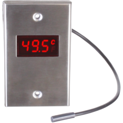 Miljoco-Weiss 24DT-S-4F3-N6U-06FT : Remote LED Digital Thermometer, Switch Plate, 110 VAC, -40 to 230°F, 3-Minute Update, 6 ft Detachable Sensor