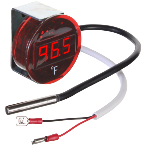 Miljoco-Weiss ED20465703-36 : LED Digital Thermometer, 50 to 250°F Convertible Once to 10 to 120°C, PVC Sensor, 36 in. PVC Lead, 2 in. Flush Mount U-Clamp Case