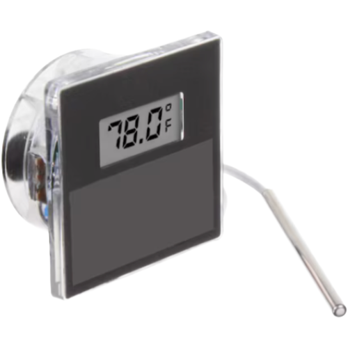 Miljoco-Weiss 56SD-U-18NB-05FT-NN : Solar Powered Digital Thermometer, U-Clamp Mount, -40 to 230°F HT Range (Confirm Designator on Order), 3/8 in. LCD, Waterproof Front, Nickel Plated Brass Sensor, 5 ft Lead