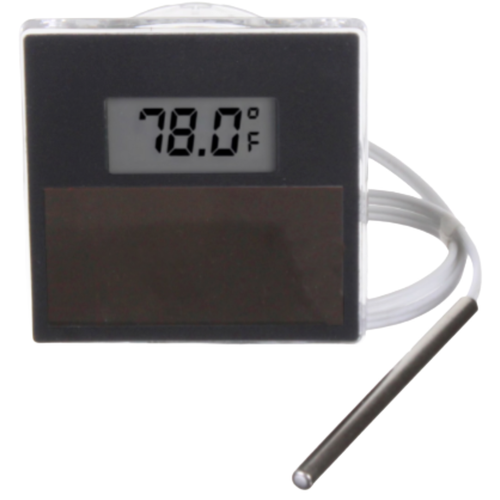 Miljoco-Weiss 56SD-U-30SS-03FT-NN : Solar Powered Digital Thermometer, U-Clamp Mount, -40 to 230°F HT Range (Confirm Designator on Order), 3/8 in. LCD, Waterproof Front, Stainless Steel Sensor, 3 ft Lead