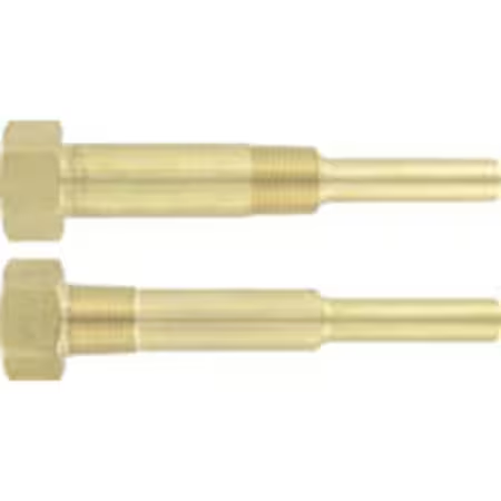 Miljoco-Weiss BR12-75BS : Bimetal Thermometer Thermowell, 3/4 in NPT, 12 in Stem, 10-1/2 in Insertion, Brass
