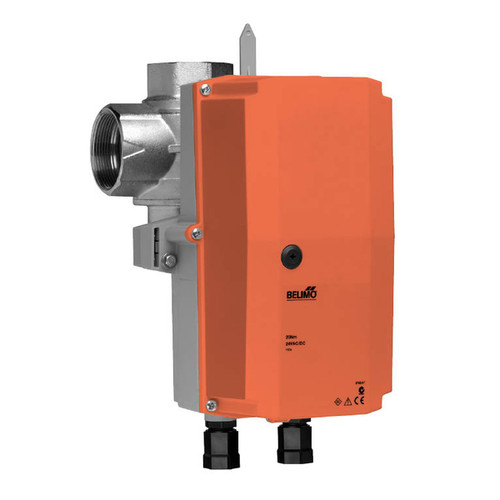 Belimo B309+NRX24-3-T N4 : 3-Way 1/2" Characterized Control Valve (CCV), Cv Rating 0.8, (1.6 GPM @ Δ 4 psi), Stainless Steel Trim + Configurable Valve Actuator, Non fail-safe, AC/DC 24 V, On/Off, Floating point, NEMA 4X, terminals