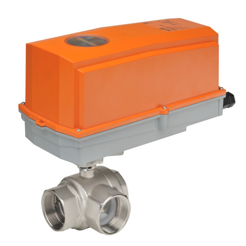 Belimo B351+AFRX24-MFT N4 : 3-Way 2" Characterized Control Valve (CCV), Cv Rating 68, (136 GPM @ Δ 4 psi), Stainless Steel Trim + Fail-Safe Valve Actuator, 24VAC/DC, Programmable (2-10VDC Default) Control Signal, NEMA 4X Enclosure, 5-Year Warranty