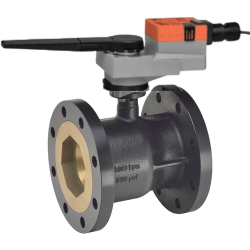 Belimo B6400S-186-250+GRX24-MFT : 2-Way 4" Flanged Characterized Control Valve (CCV), ANSI Class 250, 310psi Close-Off Pressure, Cv Rating 186, (372GPM @ Δ 4 psi) + Non Fail-Safe Valve Actuator, AC/DC 24V, 2...10V, MFT/programmable Control Signal
