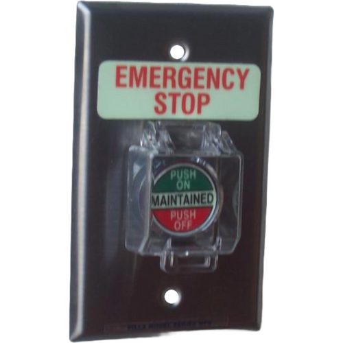 Pilla WPSCP2ES Emergency Stop : Wall Plate Operator Station, Clear Padlockable Raise Lid, Red Maintained Round Push Button (PUSH ON-PUSH OFF), "Emergency Stop", NEMA 1 (Indoor) Rated, Fits 1-3 Contact Blocks, UL Listed