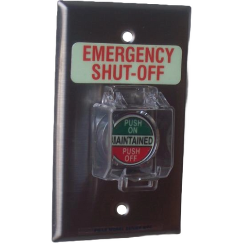 Pilla WPSCP2SO Emergency Shut-Off : Wall Plate Operator Station, Clear Padlockable Raise Lid, Red Maintained Round Push Button (PUSH ON-PUSH OFF), "Emergency Shut-Off", NEMA 1 (Indoor) Rated, Fits 1-3 Contact Blocks, UL Listed