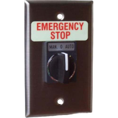 Pilla WPSP3ES Emergency Stop : Wall Plate Operator Station, Three Position Selector Switch, Momentary Both Positions, Short Lever, "Emergency Stop", NEMA 1 (Indoor) Rated, Fits 1-3 Contact Blocks, UL Listed