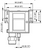 Dimensional Drawing from Top of Siemens QBM3230U1D : Differential Pressure Transmitter, Field Selectable Pressure Range 0" to 1", Selectable Range/Output, Display, Field Selectable Outputs: 4-20 mA, 0-5 VDC, or 0-10 VDC, LCD Display, Pushbutton Zero Function, 5-Year Warranty