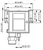Dimensional Drawing of the top of Siemens QBM3230U10D : Differential Pressure Transmitter, Field Selectable Pressure Range 0" to 10", Selectable Range/Output, Display, Field Selectable Outputs: 4-20 mA, 0-5 VDC, or 0-10 VDC, LCD Display, Pushbutton Zero Function, 5-Year Warranty