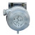 Dimensional drawing and mounting layout for Siemens QBM81-3 - 3.19 in diameter x 3.47 in deep (81 x 88 mm) housing with sheet-steel mounting bracket, P1 (high) and P2 (low) pressure connections, PG11 cable gland entry