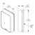 Dimensional Drawing for BAPI BA/DQX : BAPI-Stat Quantum Carbon Monoxide (CO), 0 to 40ppm CO Range, 30 ppm CO Relay Trip Level with Audible Alarm, Field Selectable 0 to 5V, 0 to 10V or 4 to 20mA Output, Standard Mounting Base, 5-Year Warranty