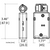 Dimensions for Senva C-3216 : Rogowski Style High Current Transducer,  Four Selectable Sub-Ranges 200/400/600/800 Amps, Universal output 0-5/10VDC, 4-20mA (loop and 3-wire), 15" Circumference, Made in USA, 7-Year Warranty