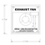 Front Dimensional Drawing for Pilla ST120SN1SL-Exhaust Fan : Emergency Break Glass Station, Legend: "Exhaust Fan", No Push Button - Auto Release When Glass Broken, Surface Mount Nema 1 Enclosure, Fits 1-6 Contact Blocks