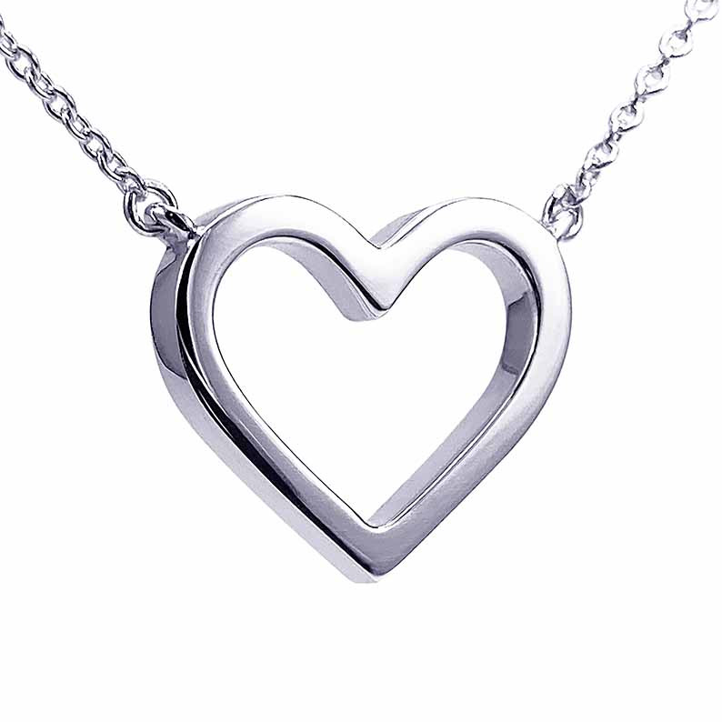 Silver Heart Heart Ash Necklace Heart Shaped Sterling Silver Ashes