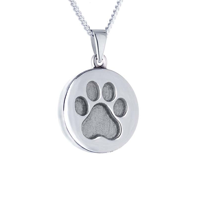 Secrets Paw Imprint Pendant Memorial With Ashes or Hair