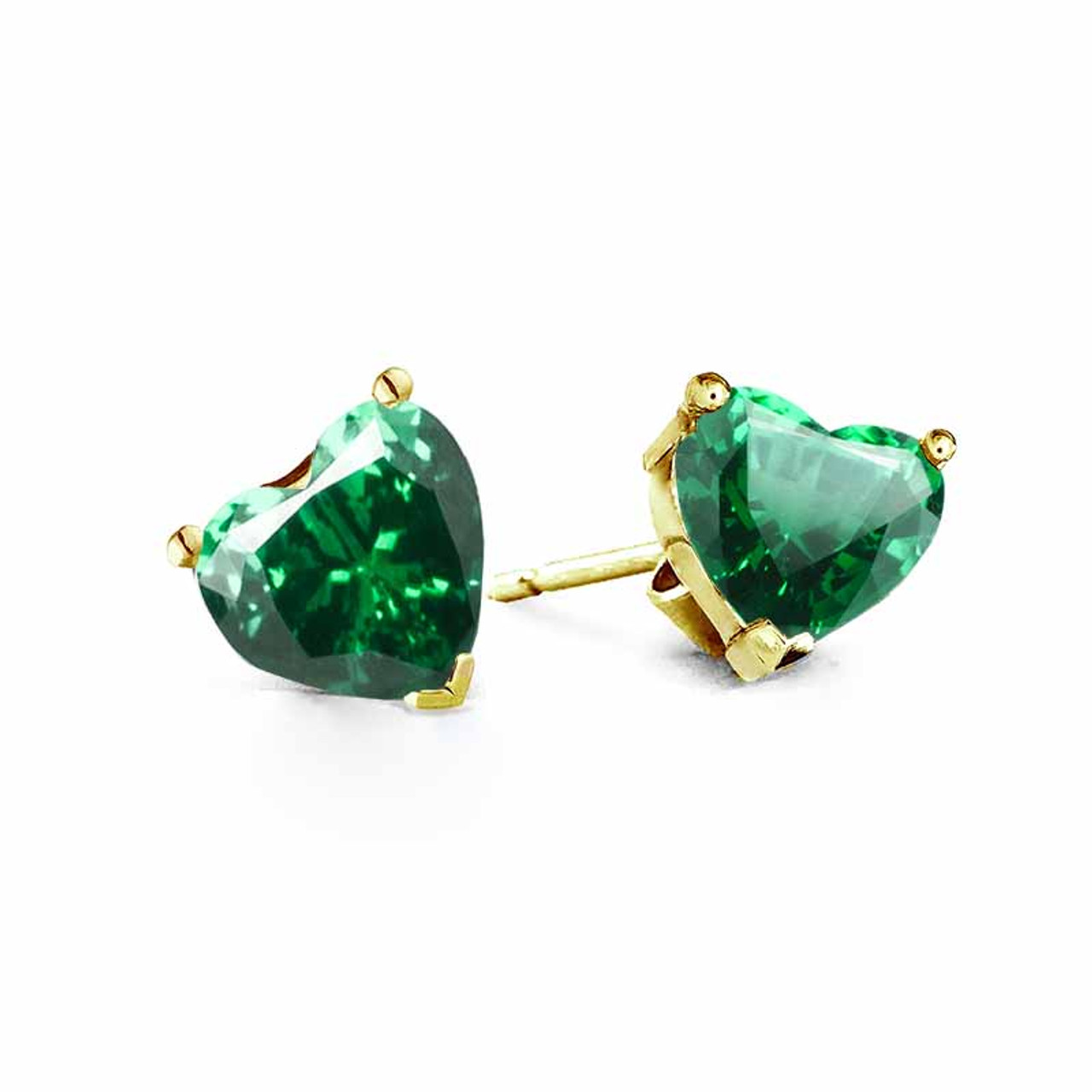 Emerald Heart 18ct Gold Vermeil Interchangeable Emerald Hoop Drop Set |  Jian London