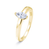 yellow gold memorial ring with marquise diamond