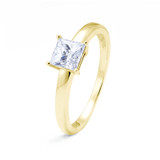 diamond ashes ring with princess cut and yellow gold band