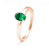 oval cut emerald in rose gold ashes ring