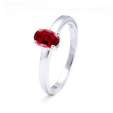 oval ruby in silver ashes or hair ring
