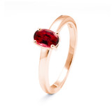 rose gold ring with oval cut ashes ruby gemstone