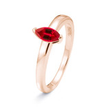 rose gold ring with ruby marquise