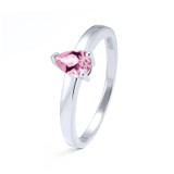pear shaped pink sapphire memorial ring in silver