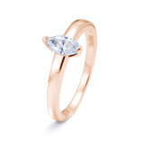 ashes memorial ring in 9ct rose with marquise cubic zirconia crystal