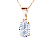 rose gold diamond necklace with oval cut