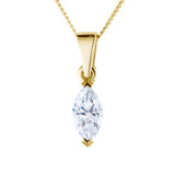 yellow gold memorial necklace with marquise cut diamond pendant