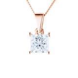 ashes pendant in rose gold with princess cut diamond