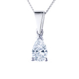 silver pear shaped ashes pendant with diamond